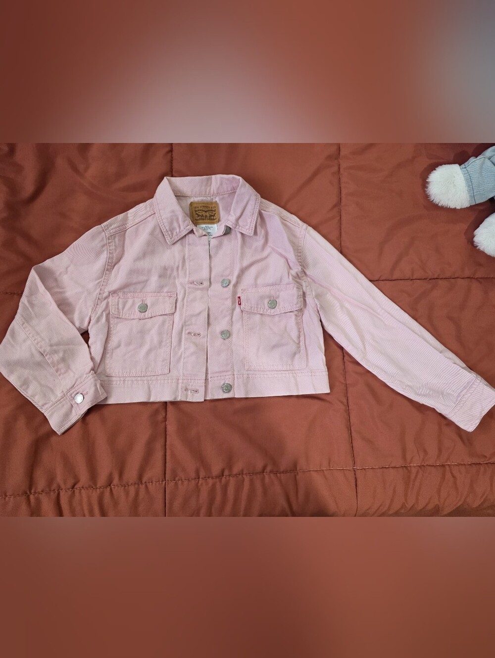 Levi's Light Pink Cropped Denim Jacket for Kids